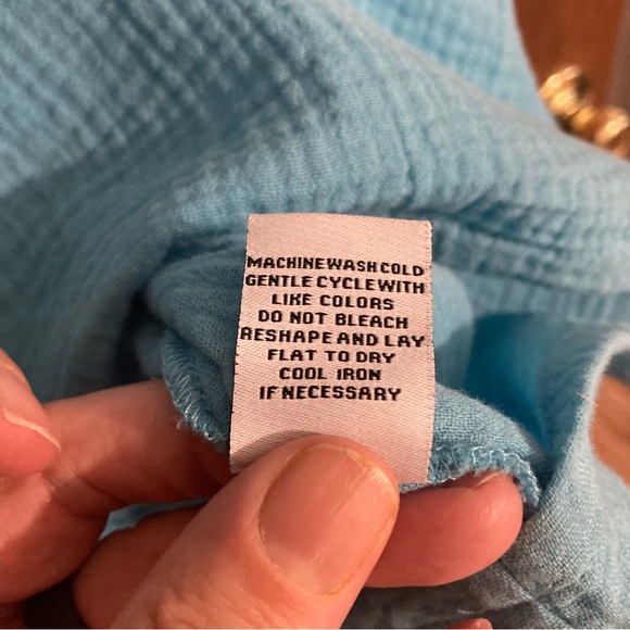 Habitat Cotton Sleeveless Blue Asymmetrical Dress Size Medium Midi 100% Cotton‎ - Picture 7 of 9